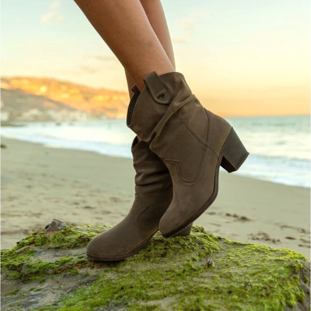 Sheriff Western Rocket Dog Slouch Ankle Boots Womens 7.5 Brown Synthetic Leather - Picture 1 of 10